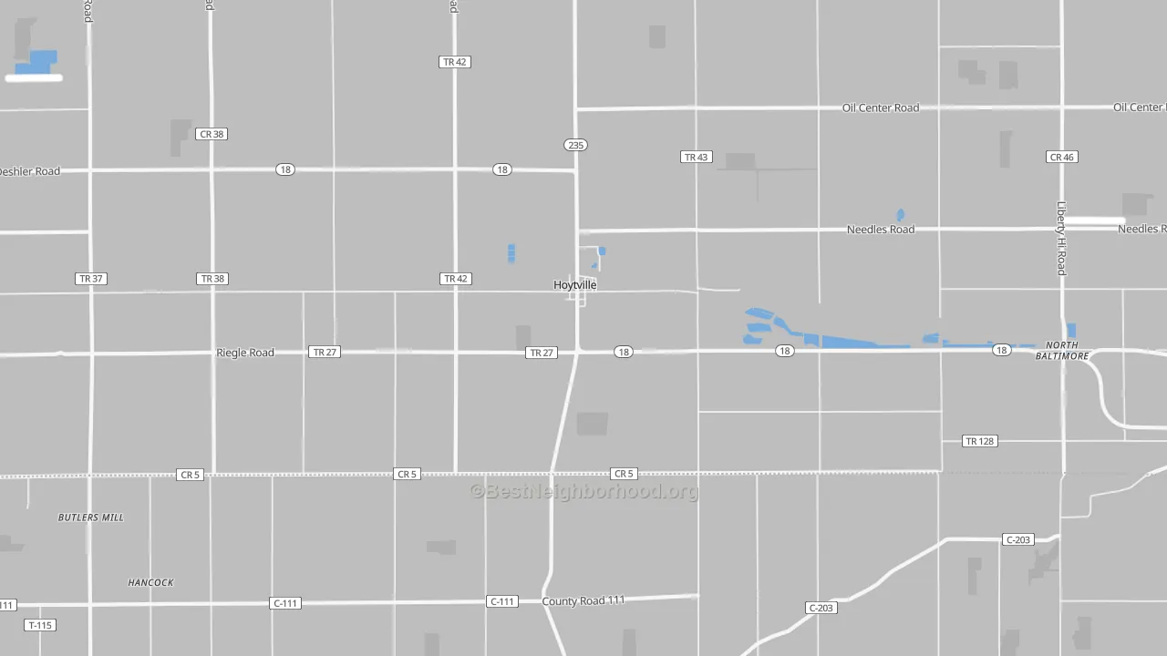 Transit Grade map of Hoytville, OH