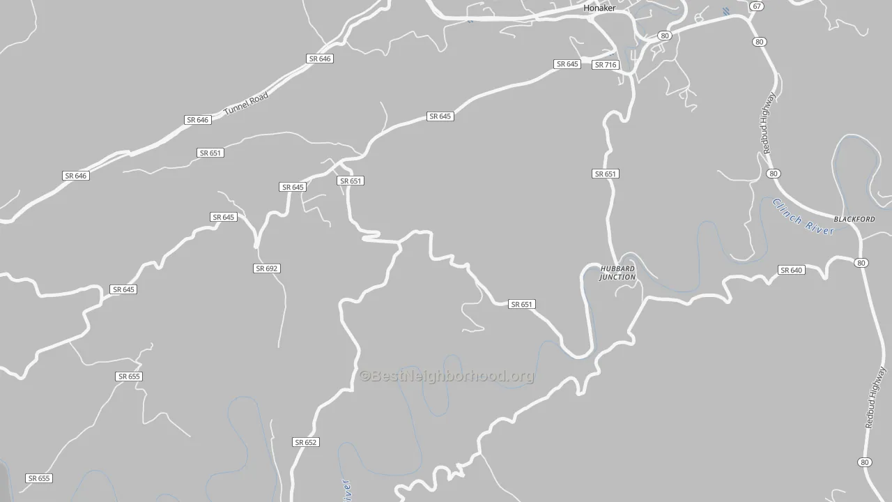 Transit Grade map of Hubbard Junction, VA