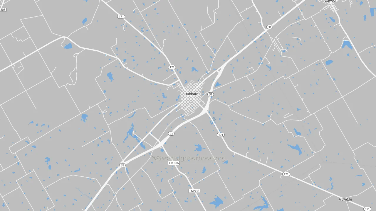Transit Grade map of Hubbard, TX