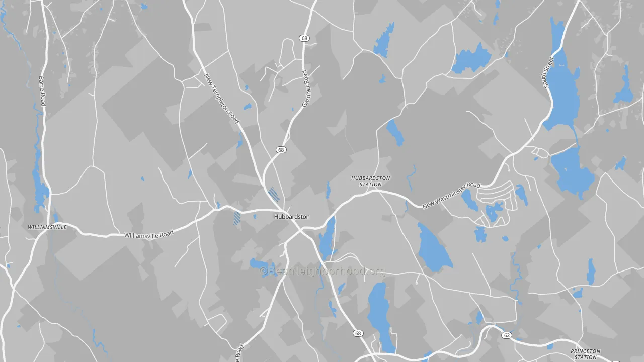 Transit Grade map of Hubbardston, MA