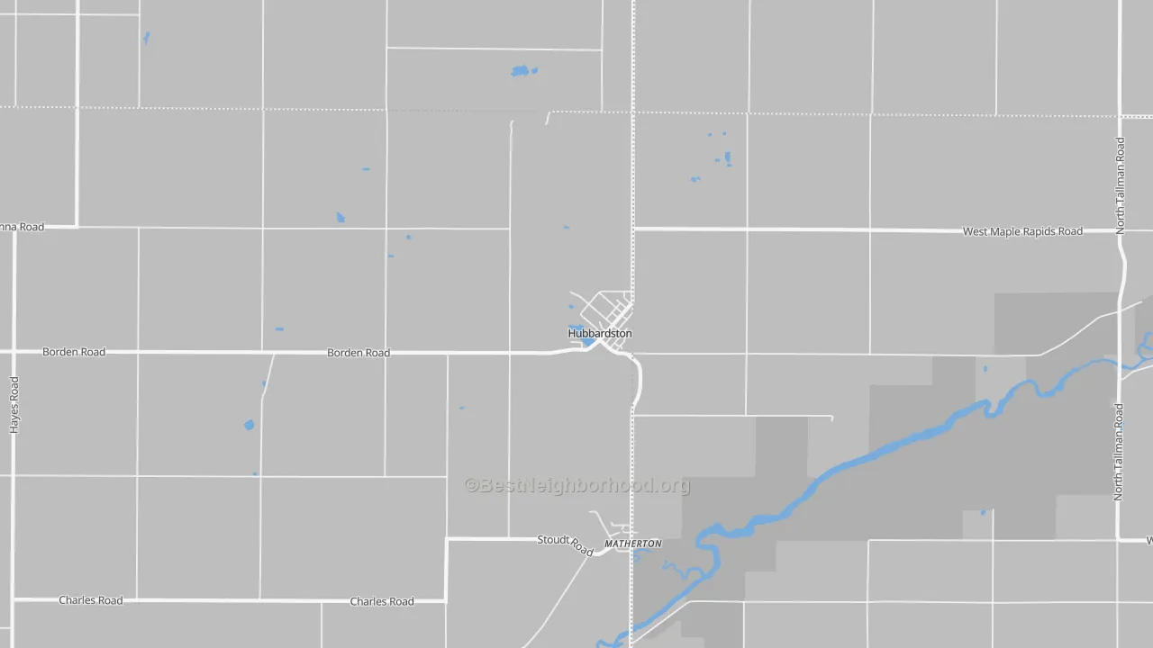 Transit Grade map of Hubbardston, MI