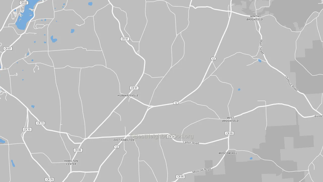 Transit Grade map of Hubbardsville, NY