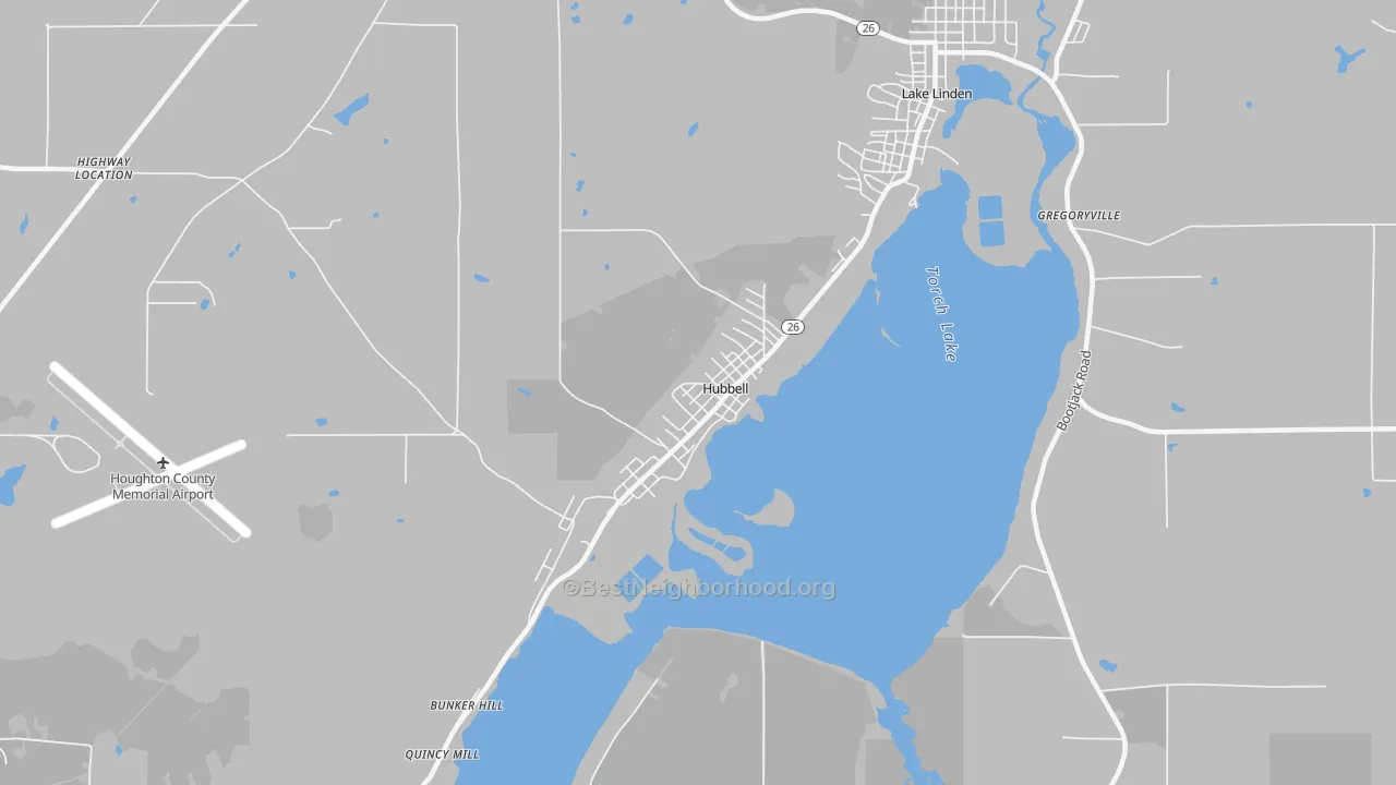 Transit Grade map of Hubbell, MI