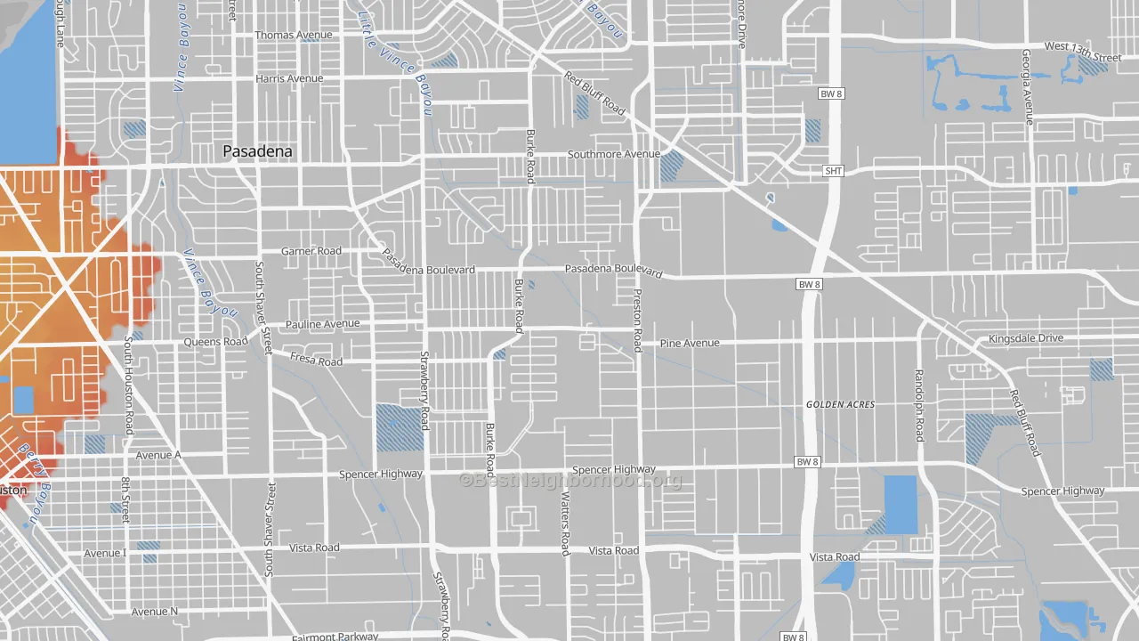 Transit Grade map of Hubbell, Pasadena, TX