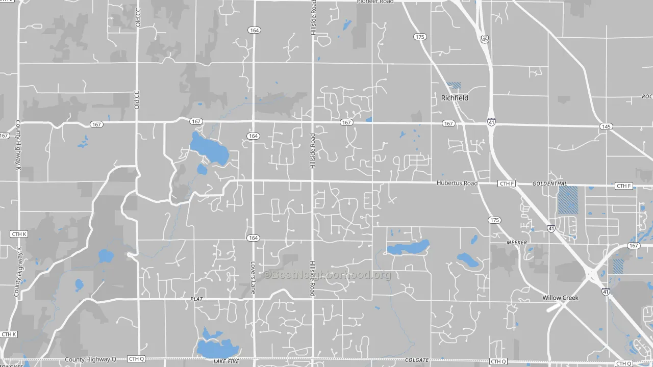 Transit Grade map of Hubertus, WI