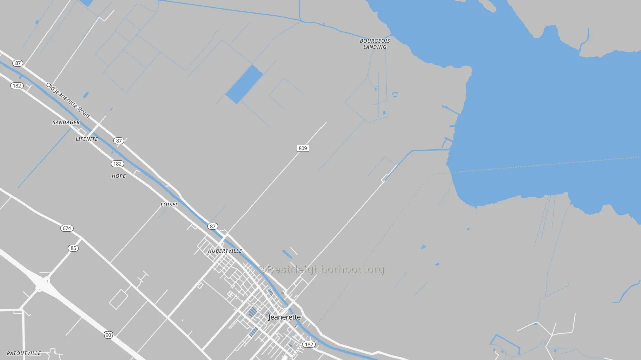 Transit Grade map of Hubertville, LA