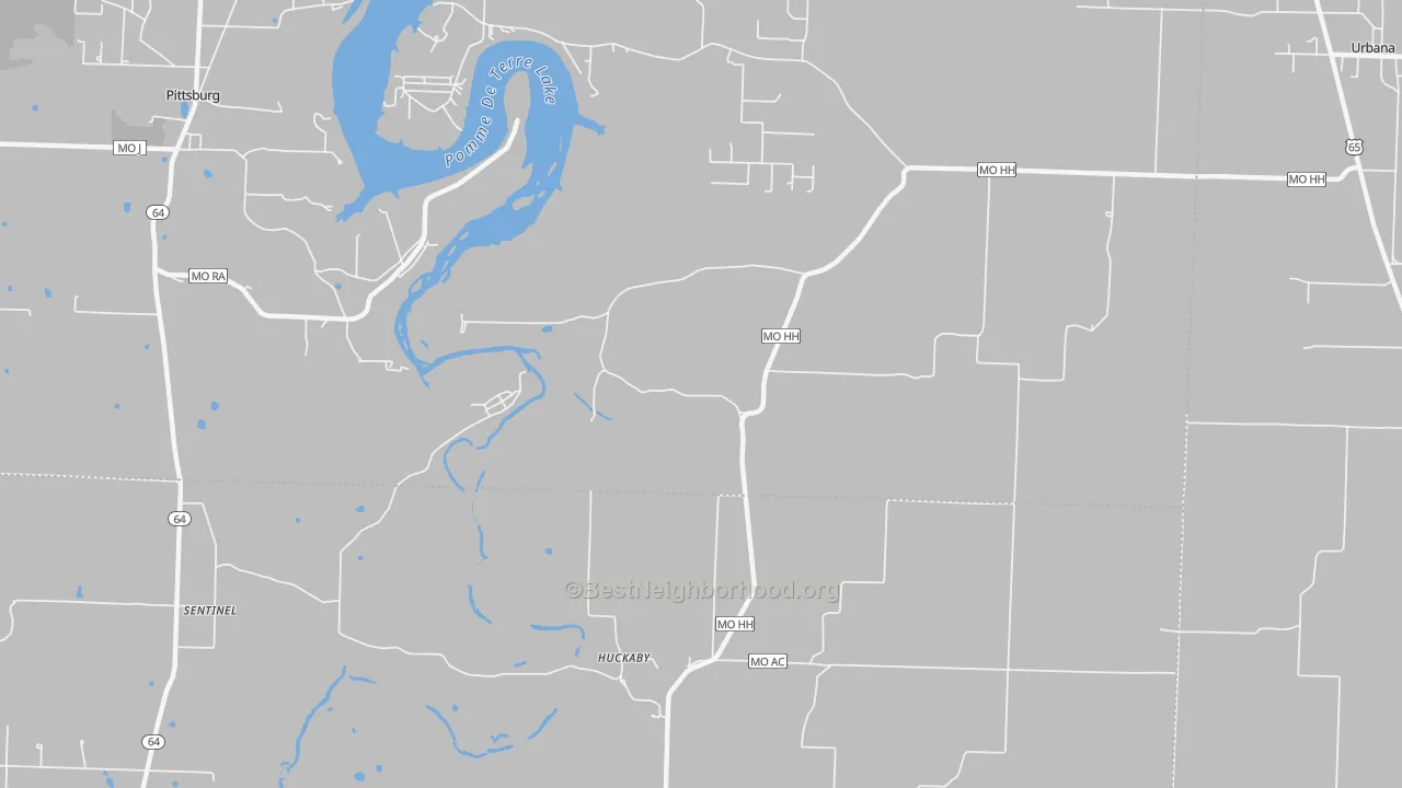 Transit Grade map of Huckaby, MO
