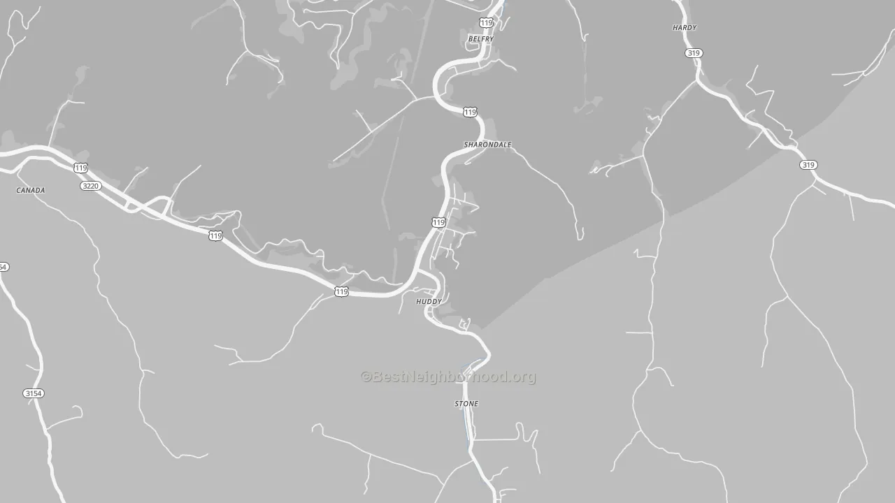 Transit Grade map of Huddy, KY