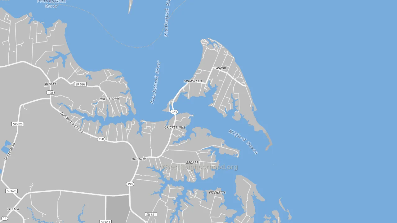 Transit Grade map of Hudgins, VA