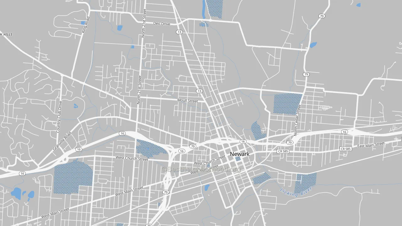 Transit Grade map of Hudson Avenue Historic District, Newark, OH