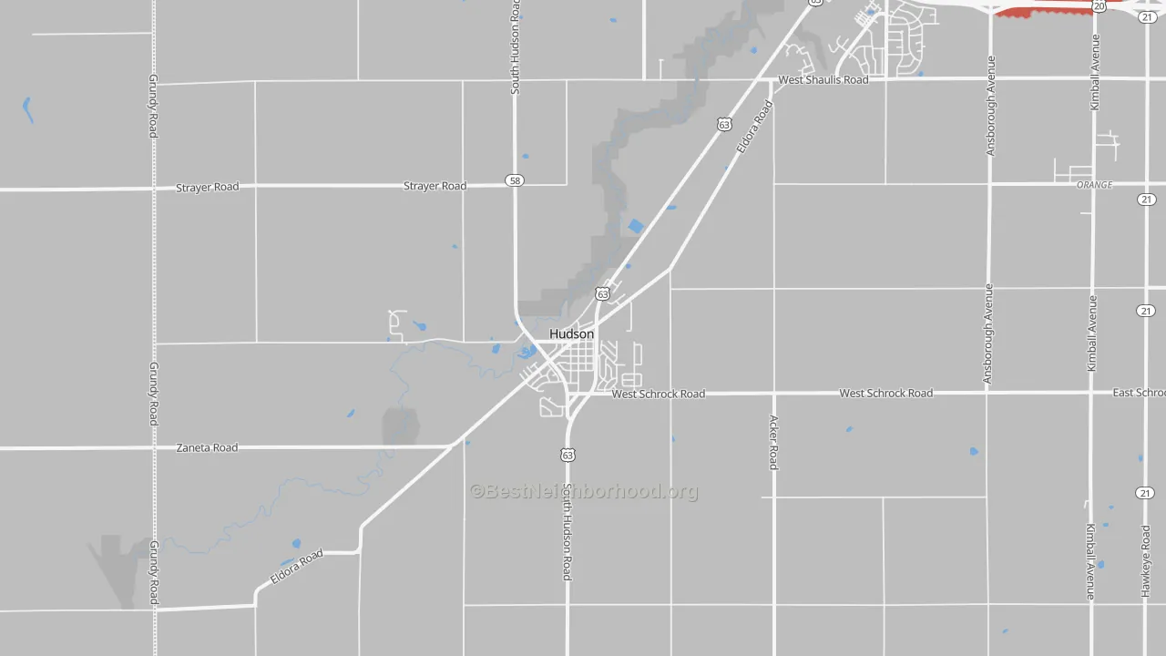 Transit Grade map of Hudson, IA