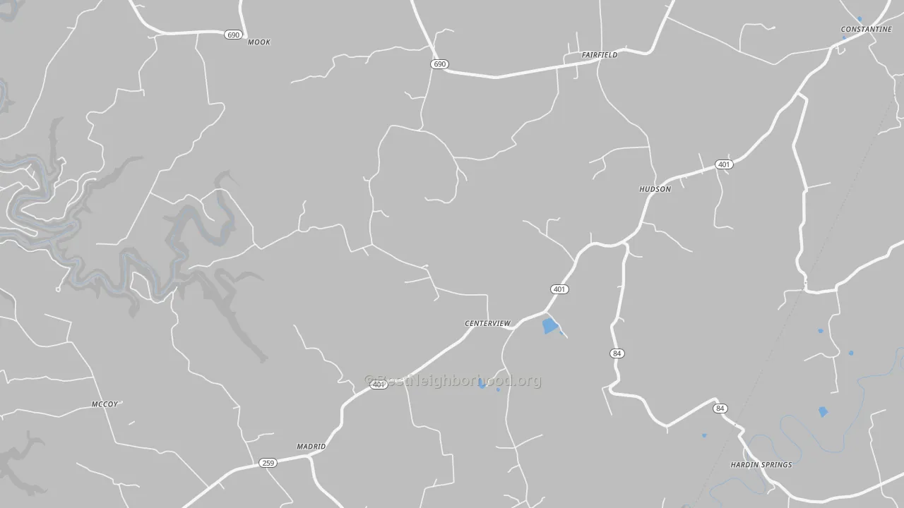 Transit Grade map of Hudson, KY