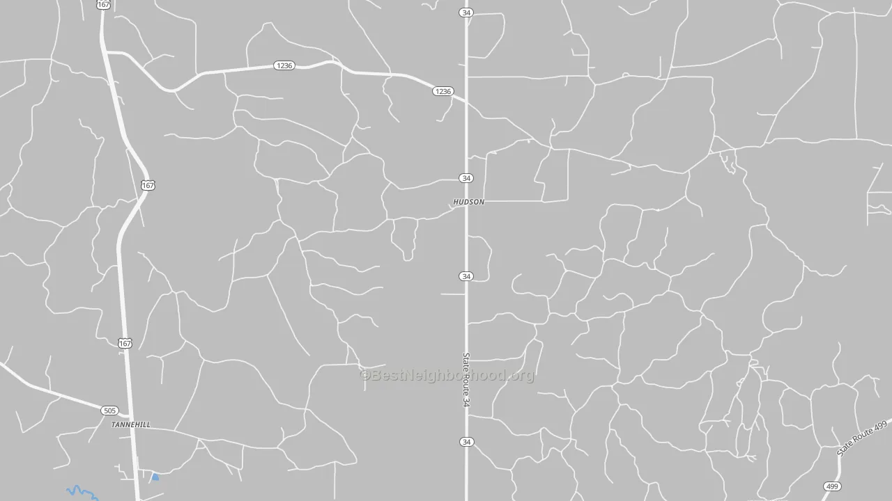 Transit Grade map of Hudson, LA