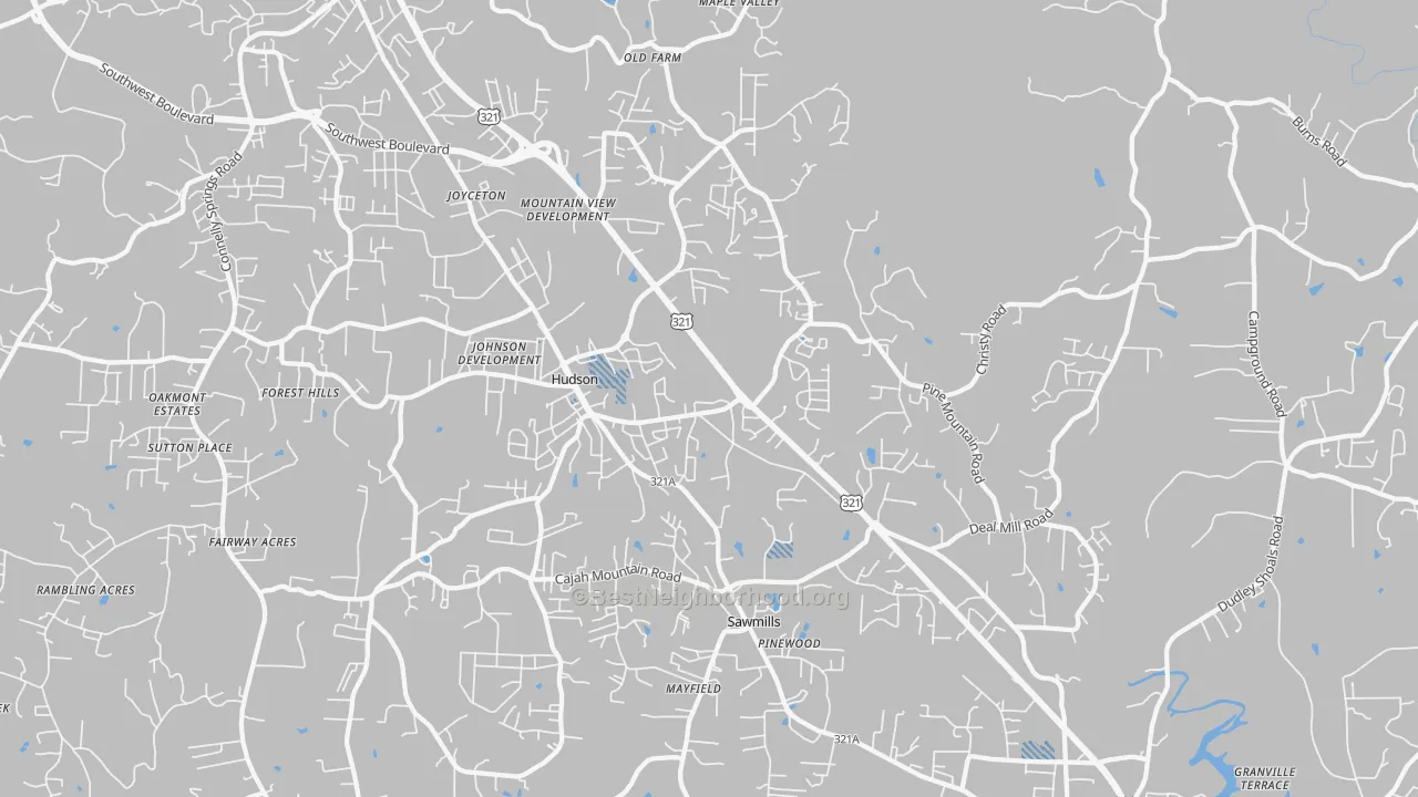 Transit Grade map of Hudson, NC