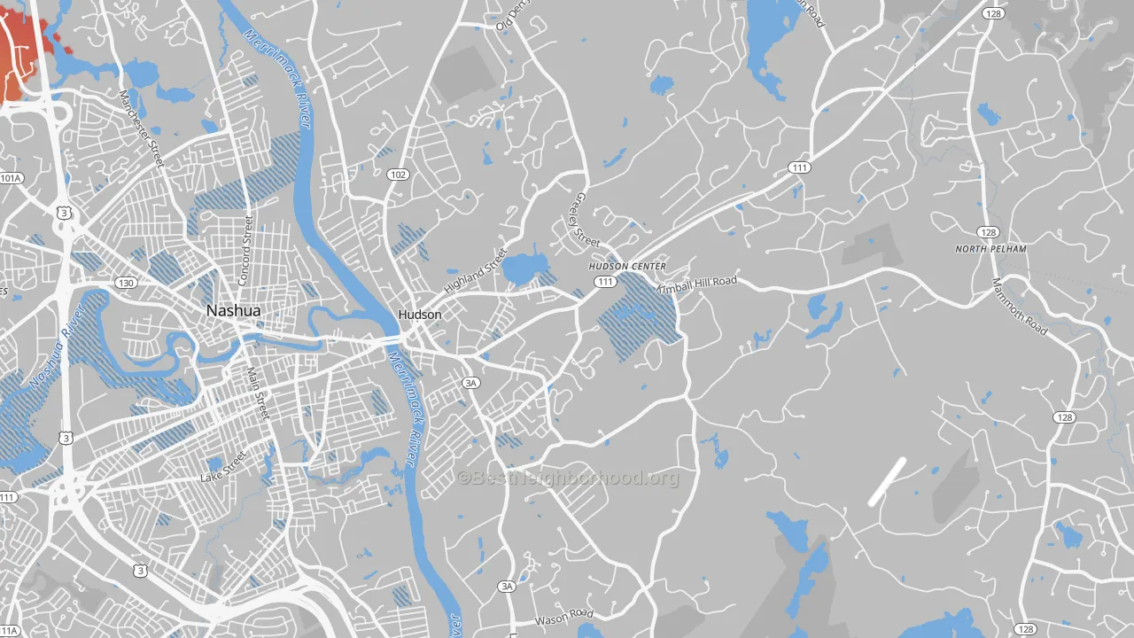 Transit Grade map of Hudson, NH