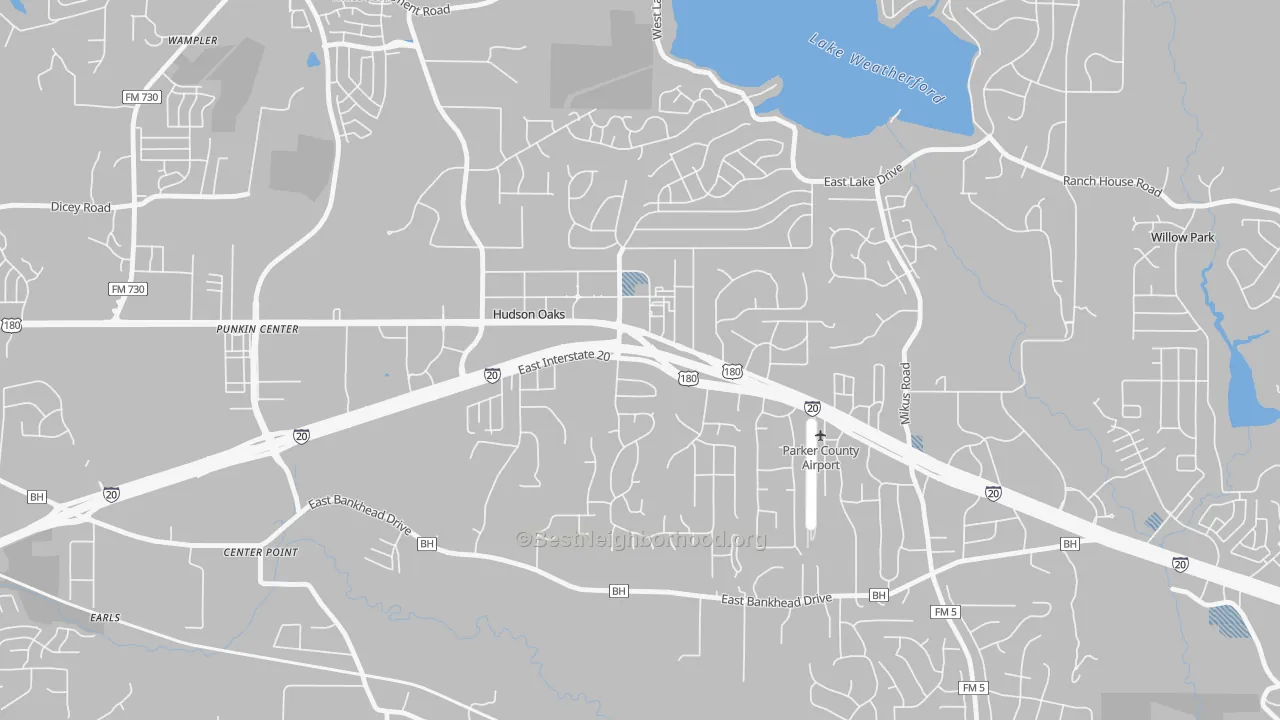 Transit Grade map of Hudson Oaks, TX