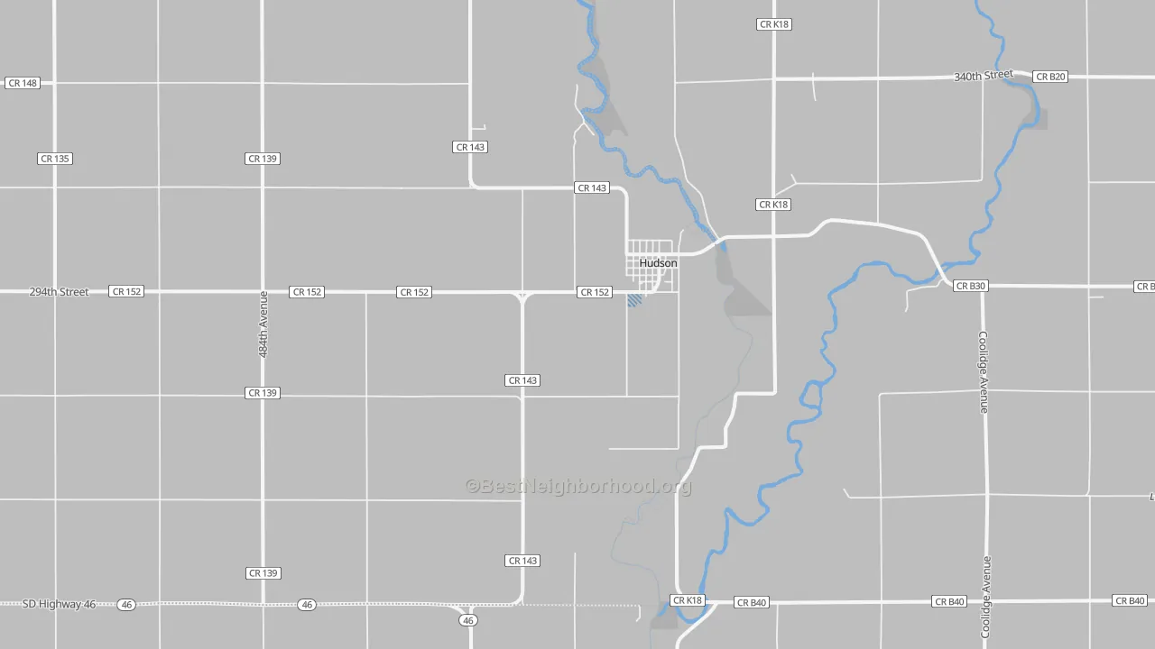Transit Grade map of Hudson, SD