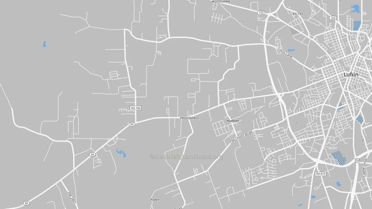 Transit Grade map of Hudson, TX