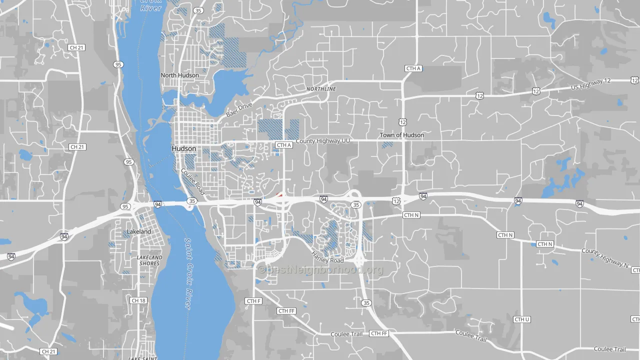 Transit Grade map of Hudson, WI