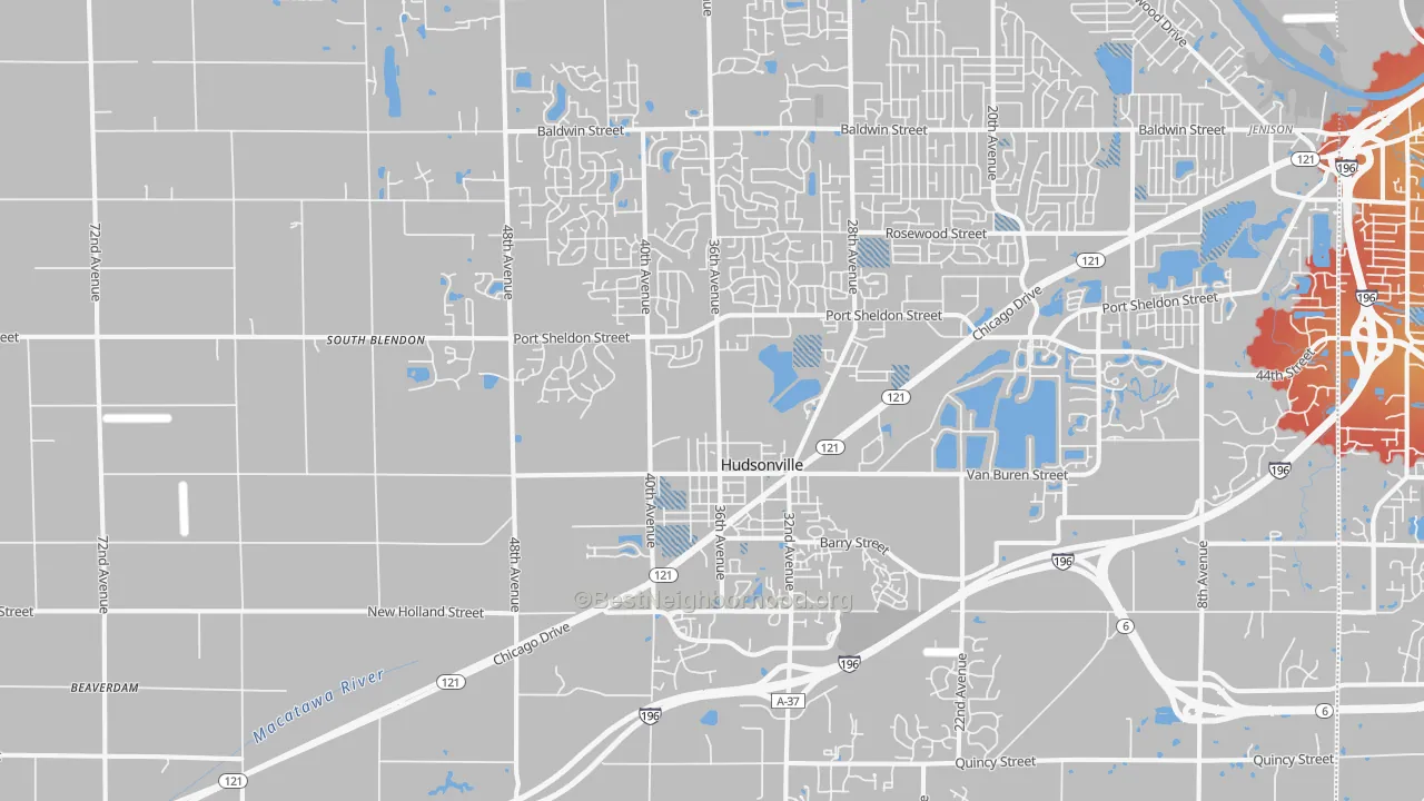 Transit Grade map of Hudsonville, MI