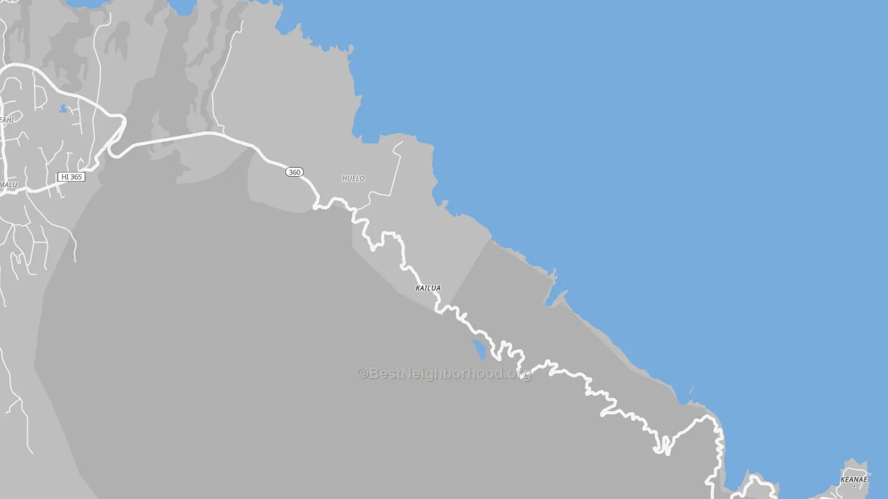 Transit Grade map of Huelo, HI