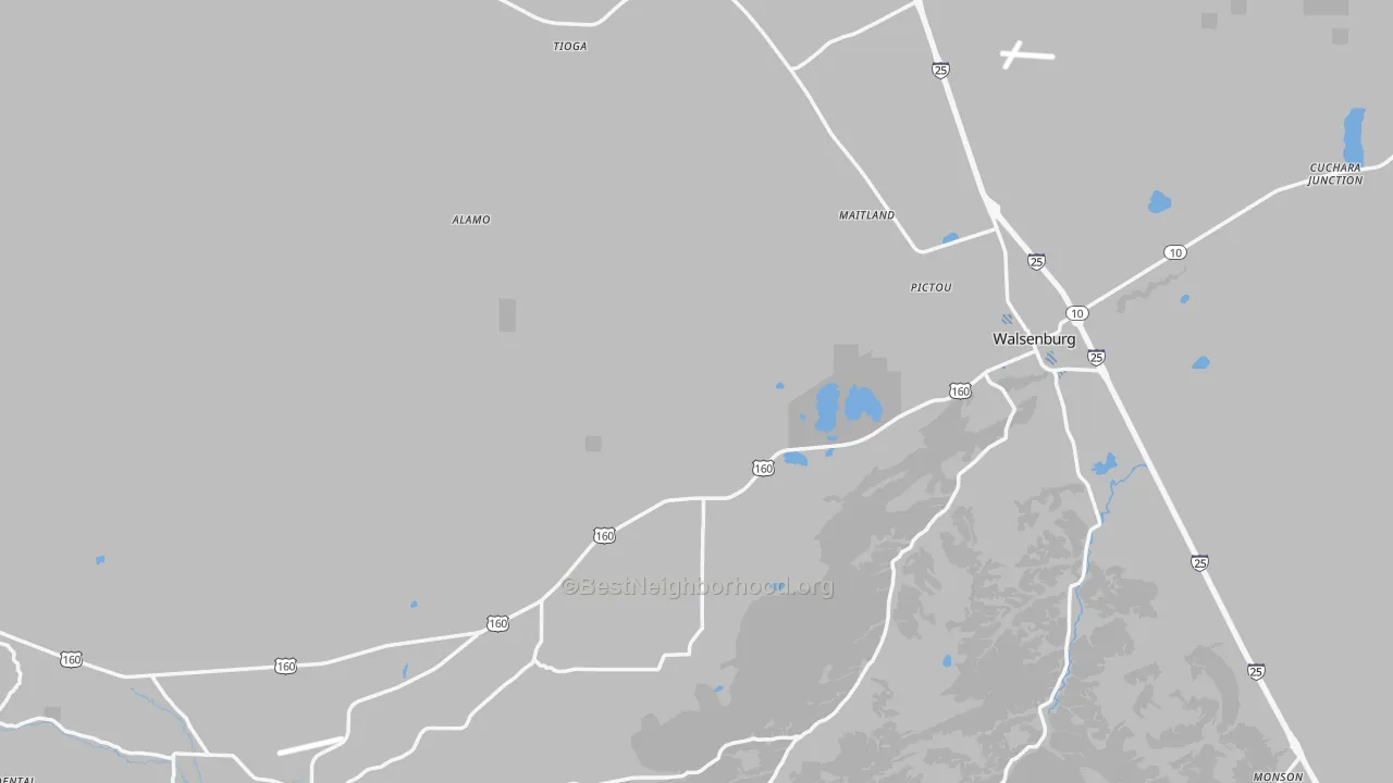 Transit Grade map of Huerfano County, CO