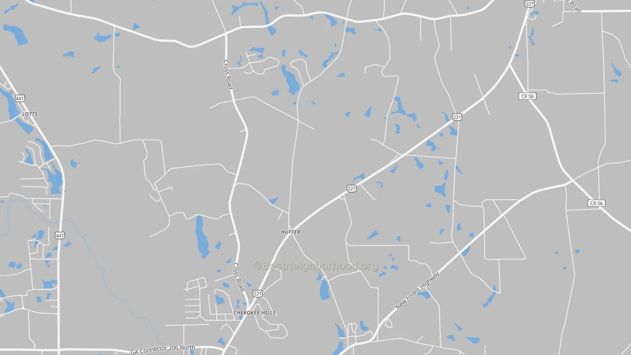 Transit Grade map of Huffer, GA