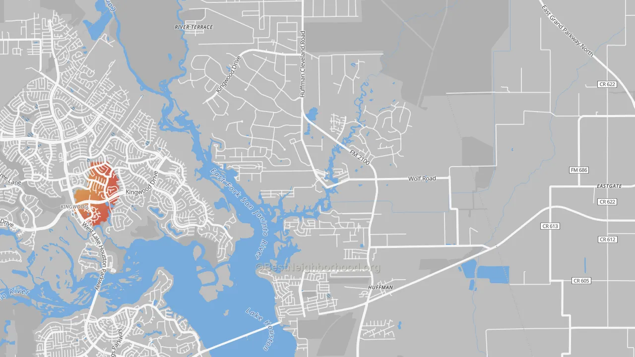 Transit Grade map of Huffman, TX