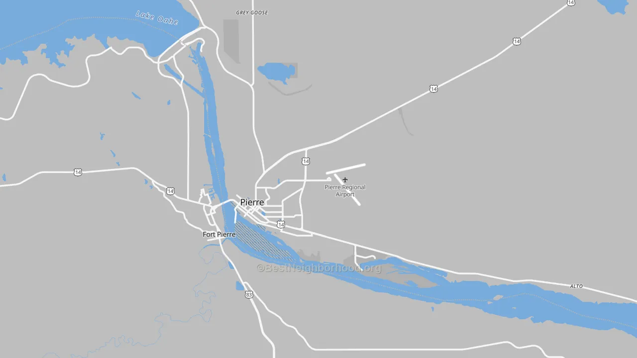 Transit Grade map of Hughes County, SD