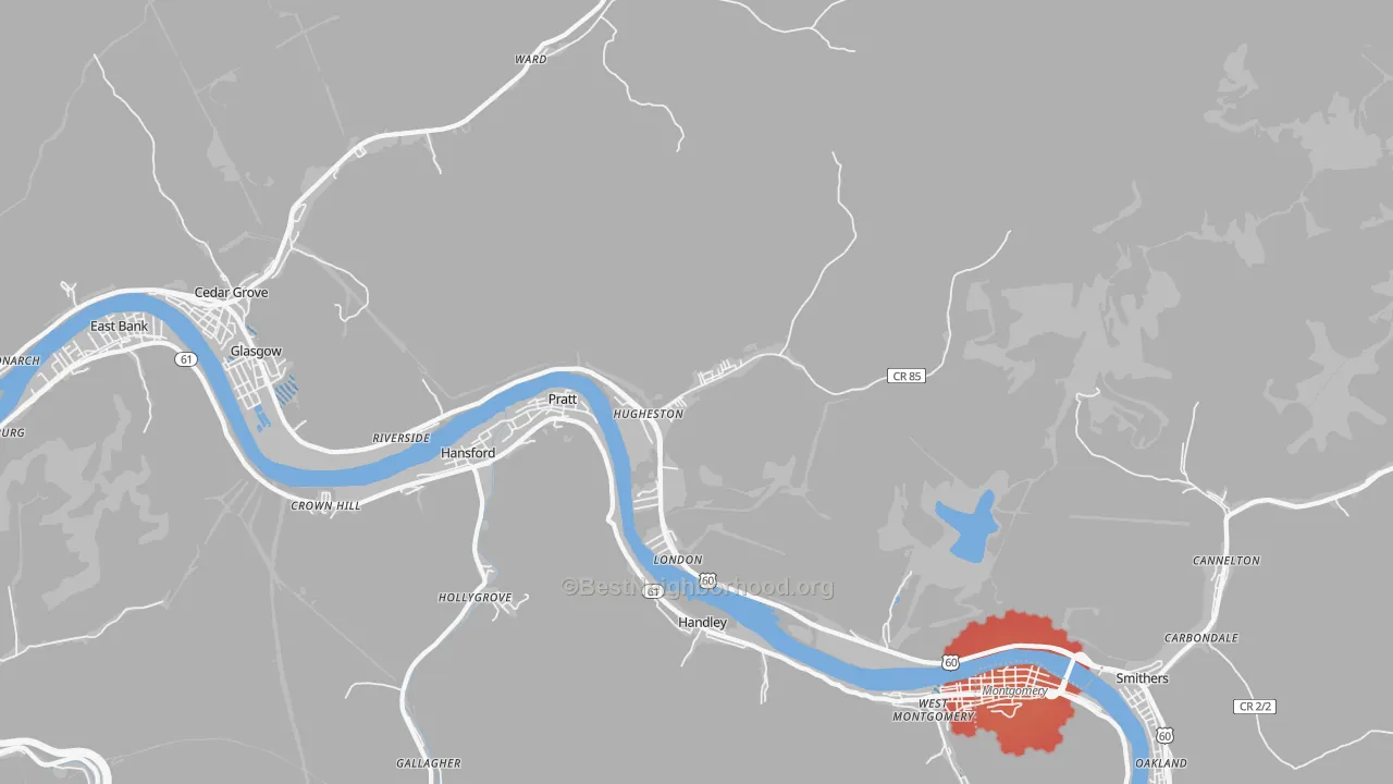 Transit Grade map of Hugheston, WV