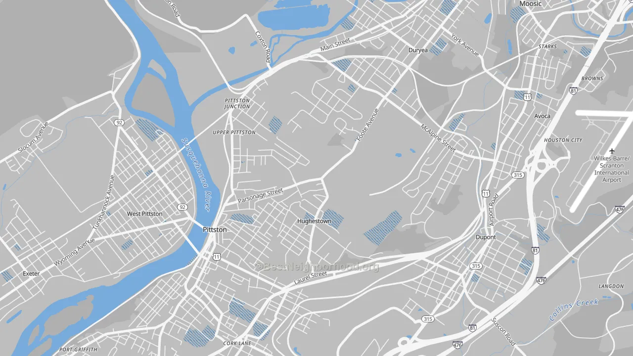 Transit Grade map of Hughestown, PA