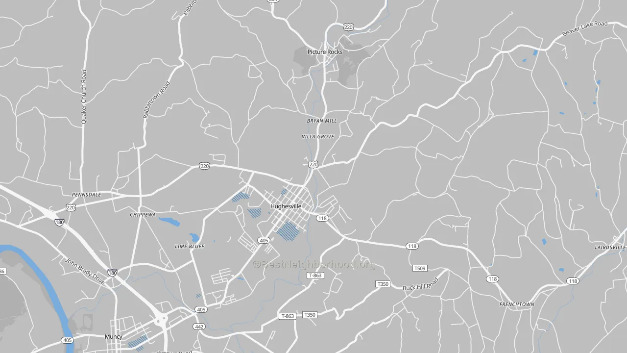 Transit Grade map of Hughesville, PA