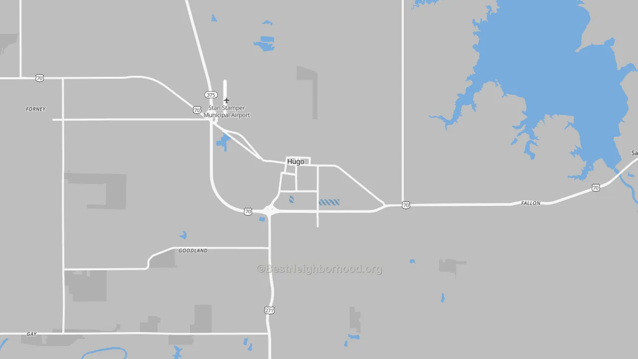Transit Grade map of Hugo, OK