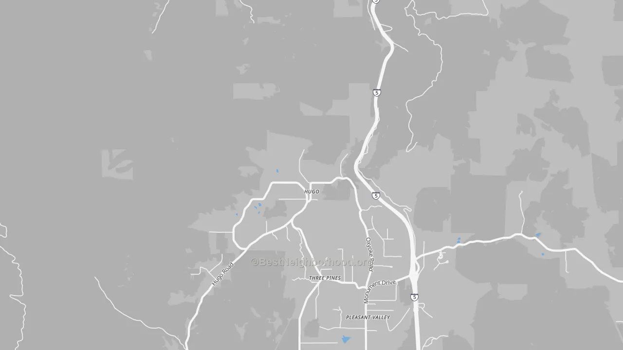 Transit Grade map of Hugo, OR