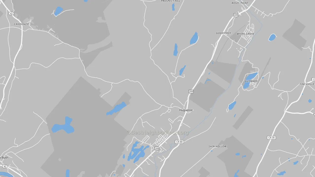 Transit Grade map of Huguenot, NY