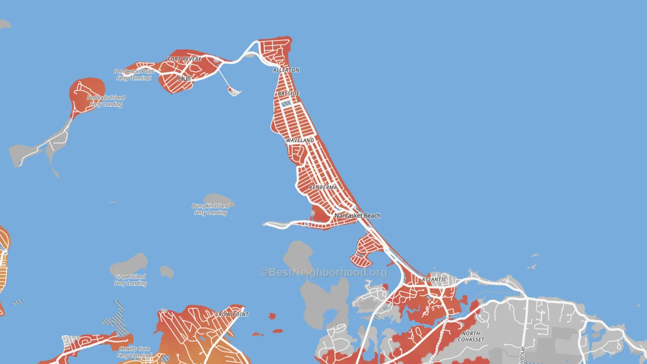Transit Grade map of Hull, MA