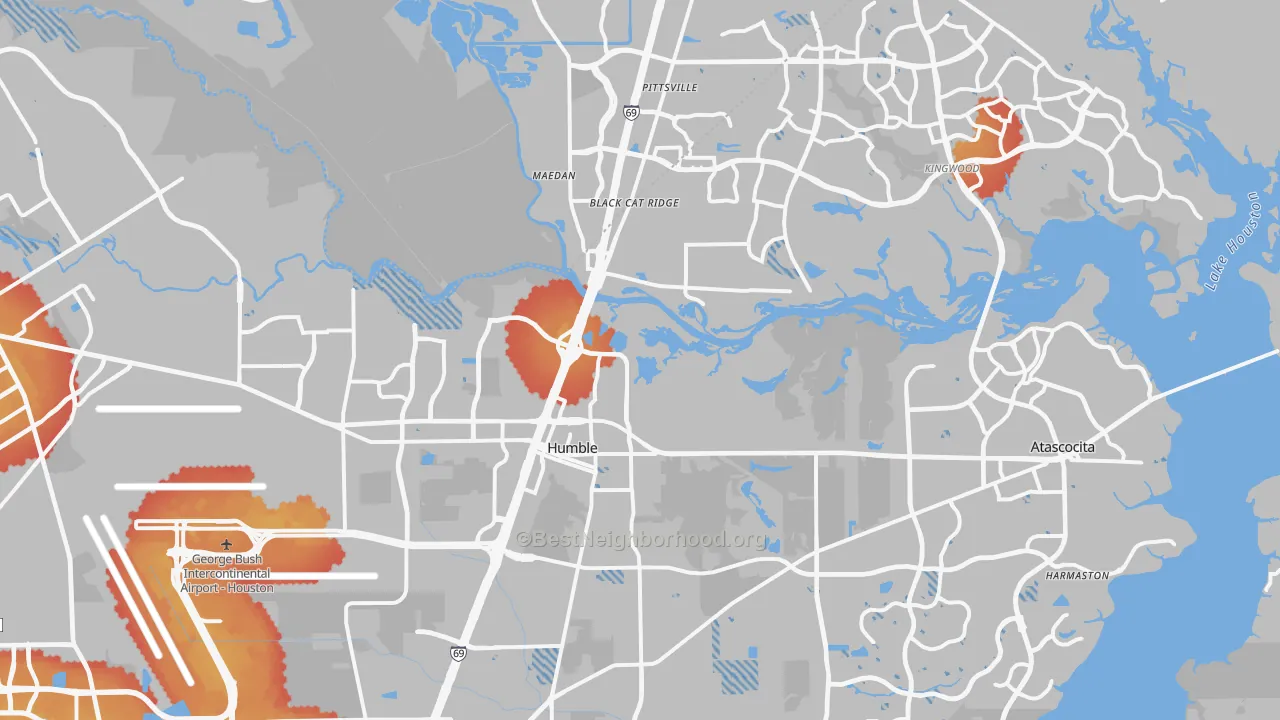Transit Grade map of Humble, TX