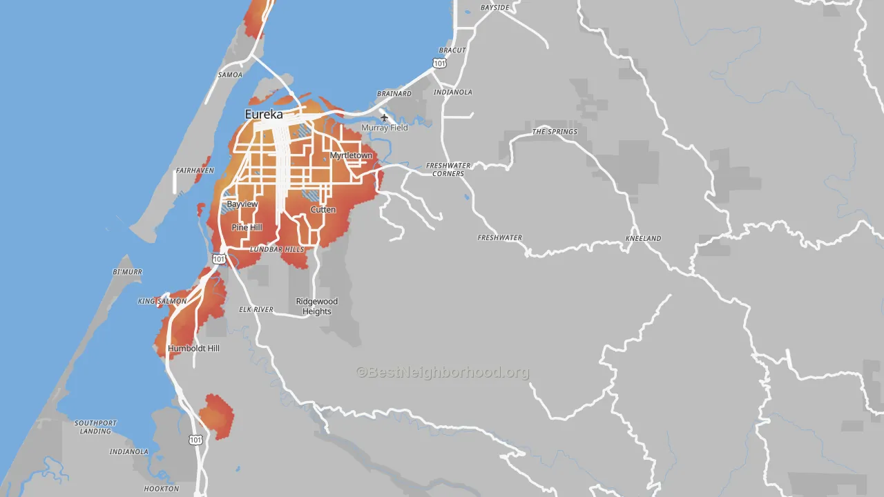 Transit Grade map of Humboldt County, CA