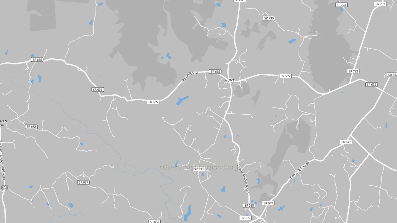 Transit Grade map of Hume, VA