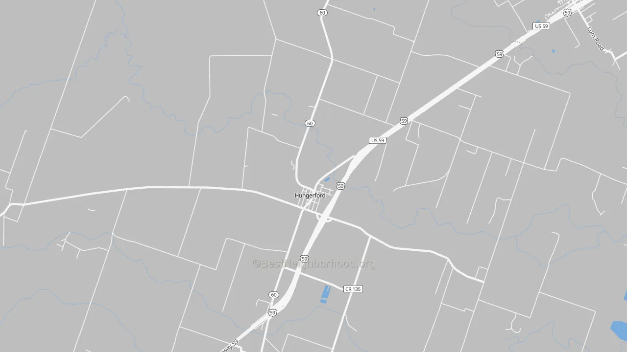 Transit Grade map of Hungerford, TX