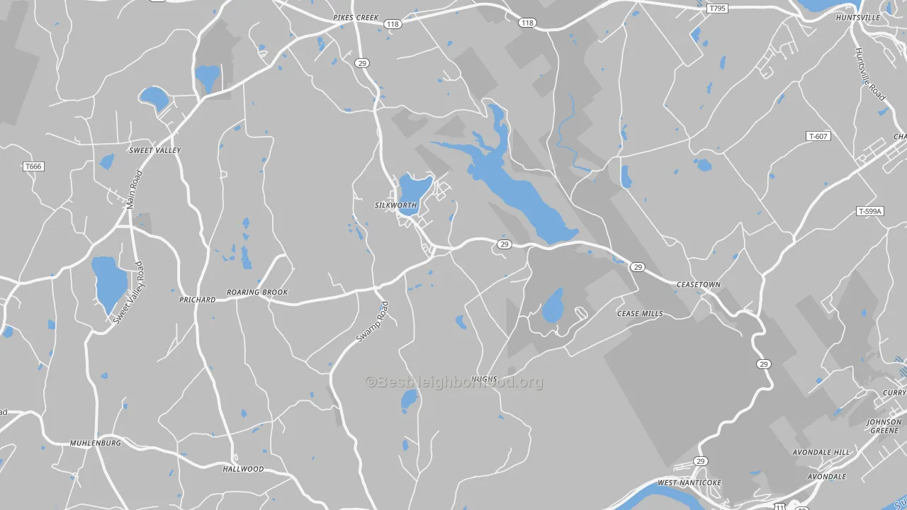Transit Grade map of Hunlock Creek, PA