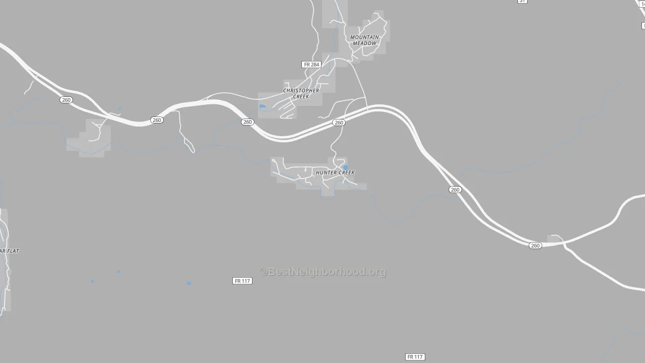 Transit Grade map of Hunter Creek, AZ