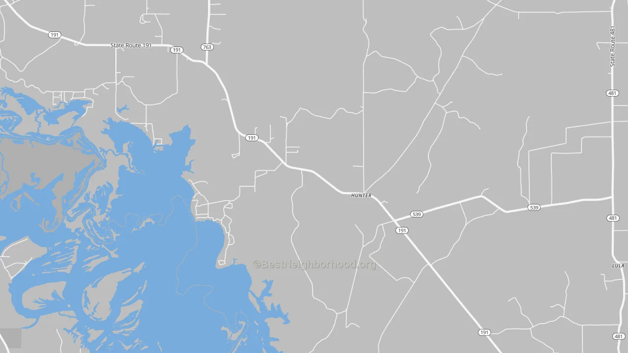 Transit Grade map of Hunter, LA