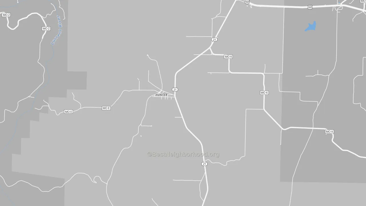 Transit Grade map of Hunter, MO