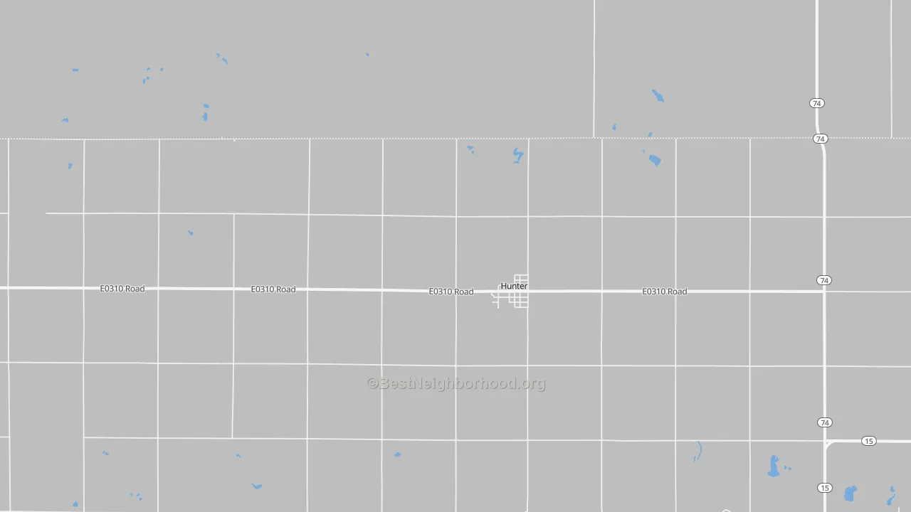 Transit Grade map of Hunter, OK