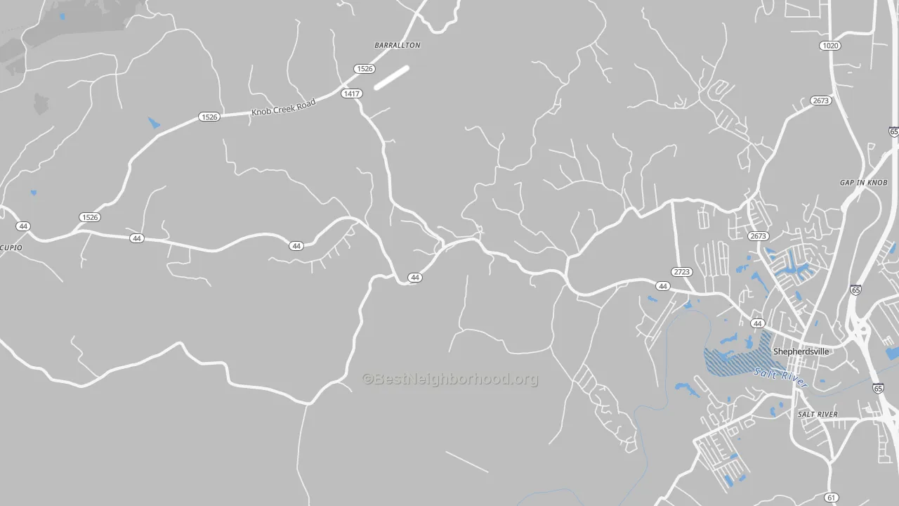 Transit Grade map of Hunters Hlw, KY