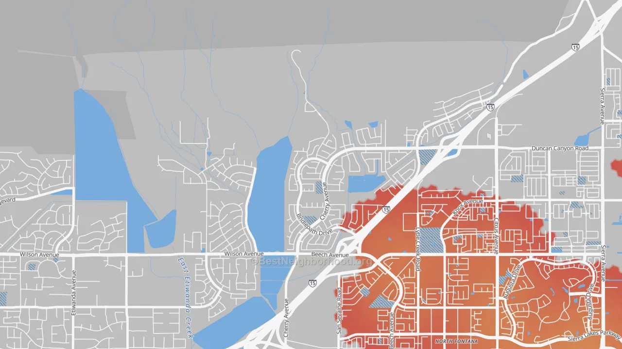Transit Grade map of Hunter's Ridge, Fontana, CA