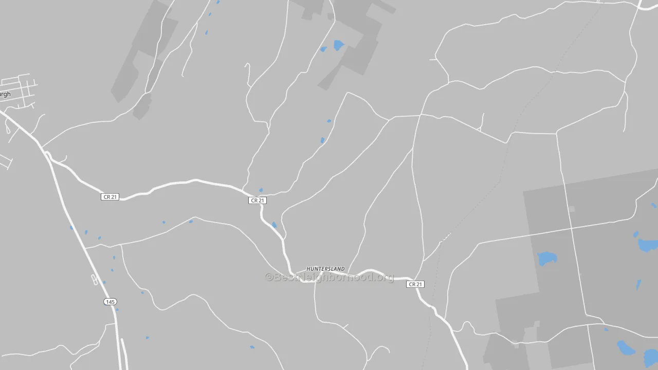Transit Grade map of Huntersland, NY