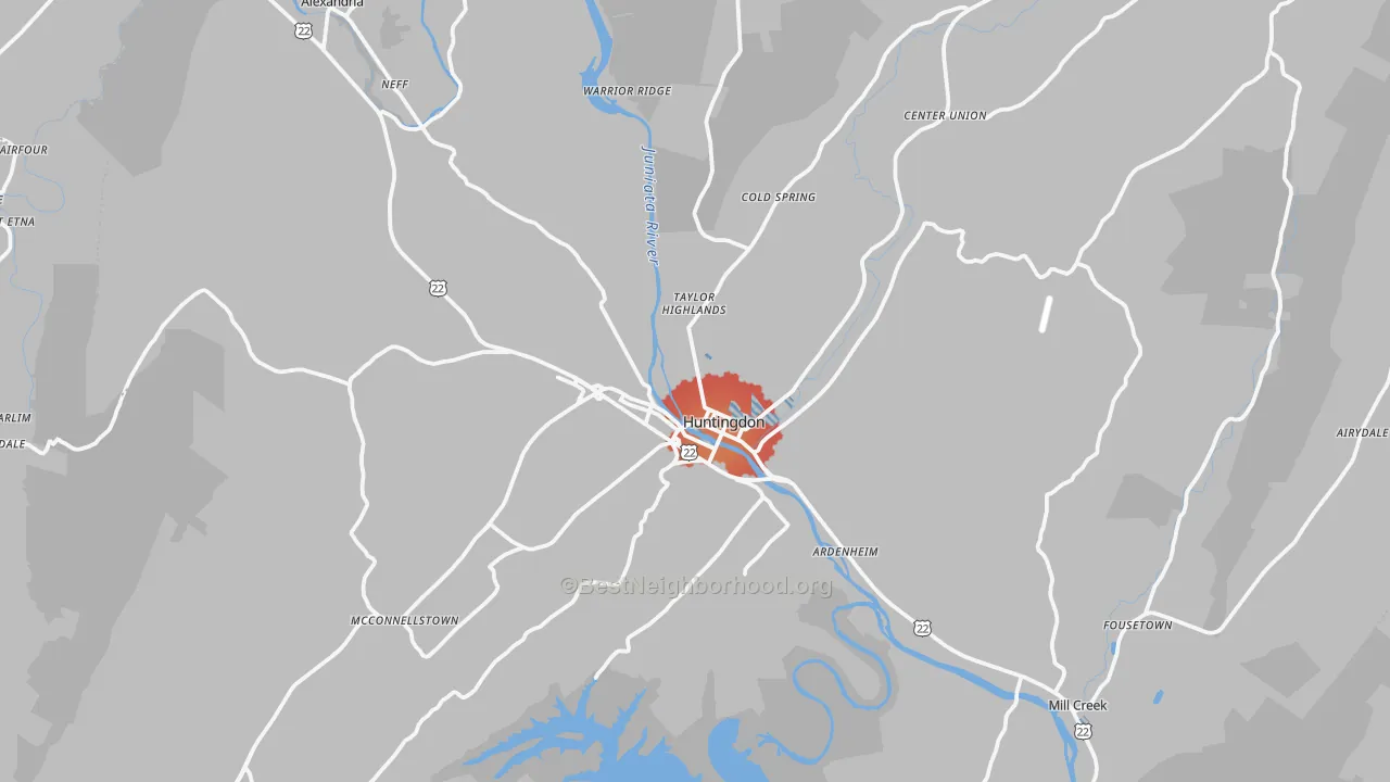 Transit Grade map of Huntingdon, PA