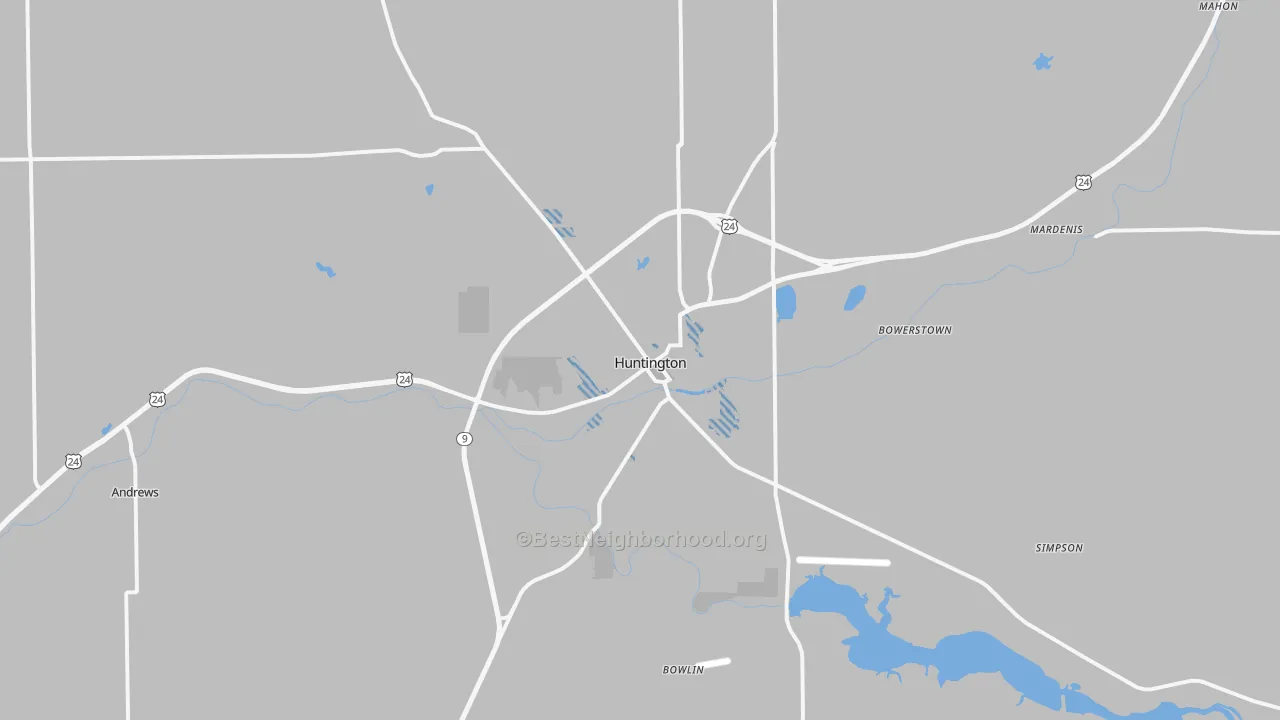 Transit Grade map of Huntington, IN